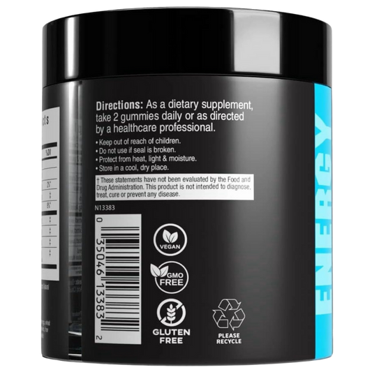 Cybergenics Pre-Workout Energy Gummies | Blue Raspberry (60 Count)