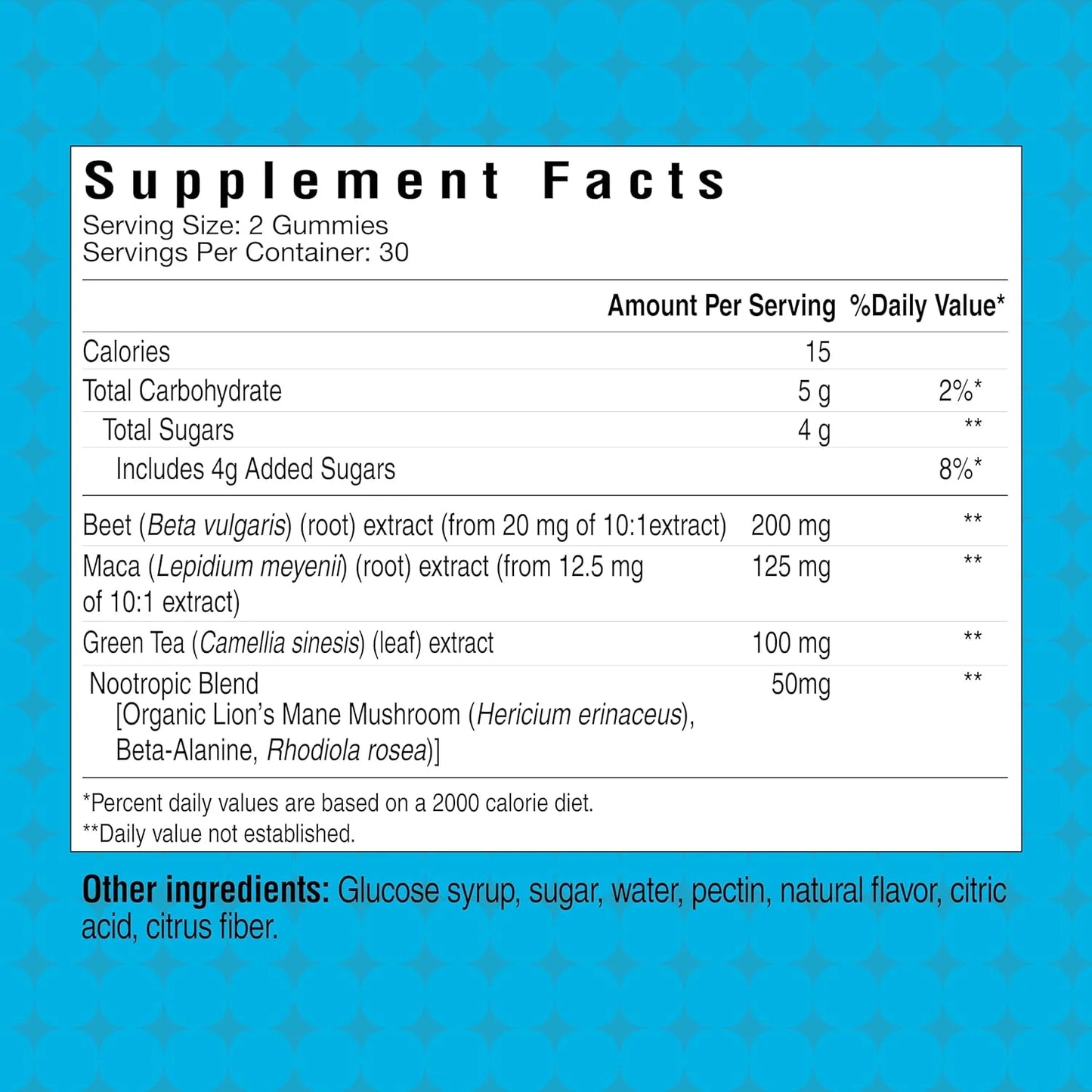 Cybergenics Pre-Workout Energy Gummies | Blue Raspberry (60 Count)