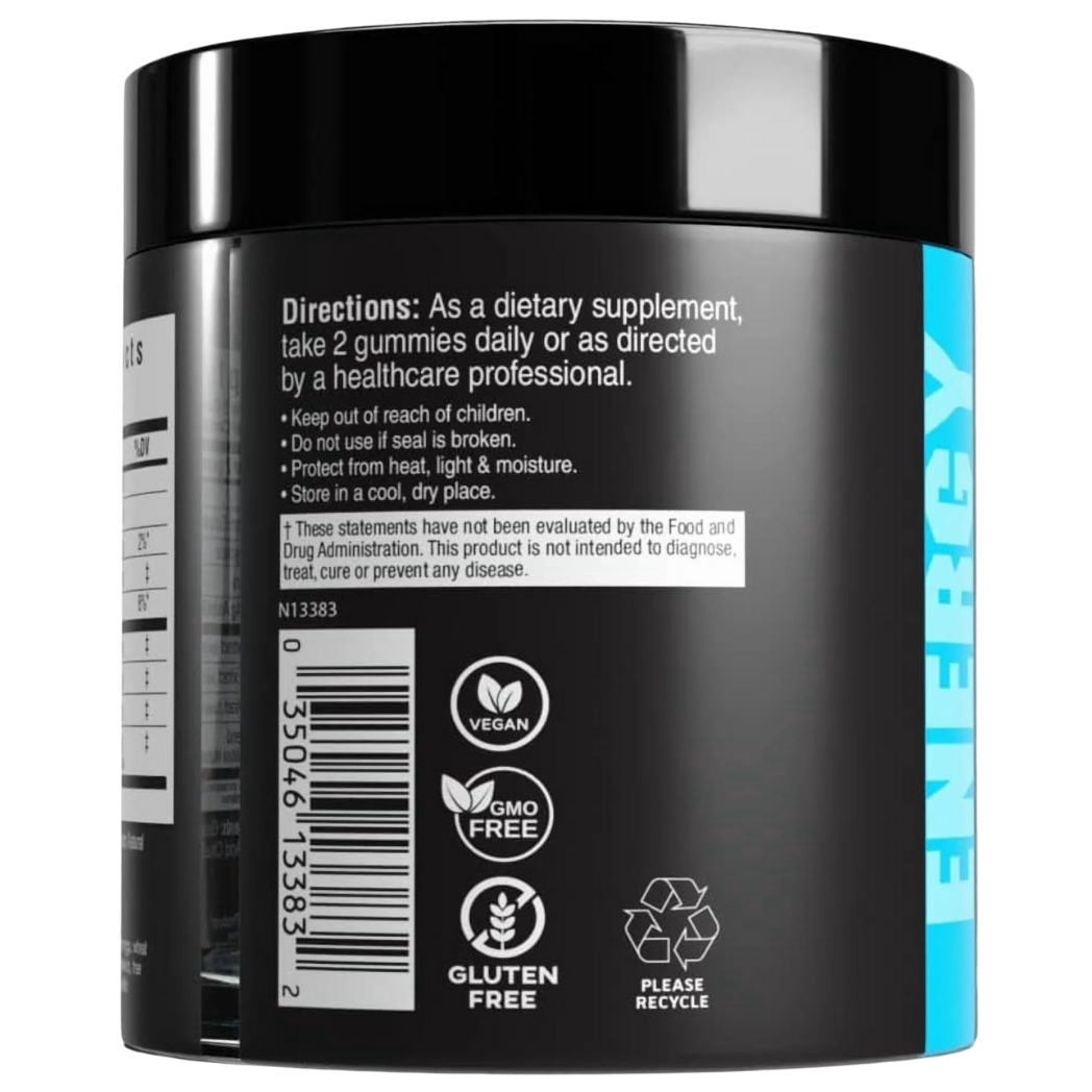 Cybergenics Pre-Workout Energy Gummies | Blue Raspberry (60 Count)